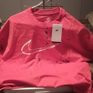 Nike Pink Tee with White Swoosh